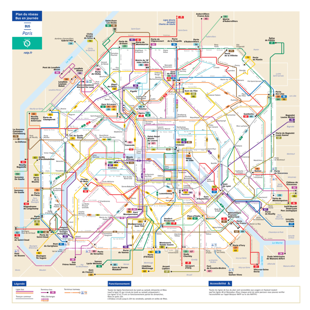 Paris Buses Map